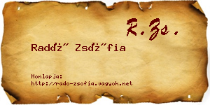 Radó Zsófia névjegykártya